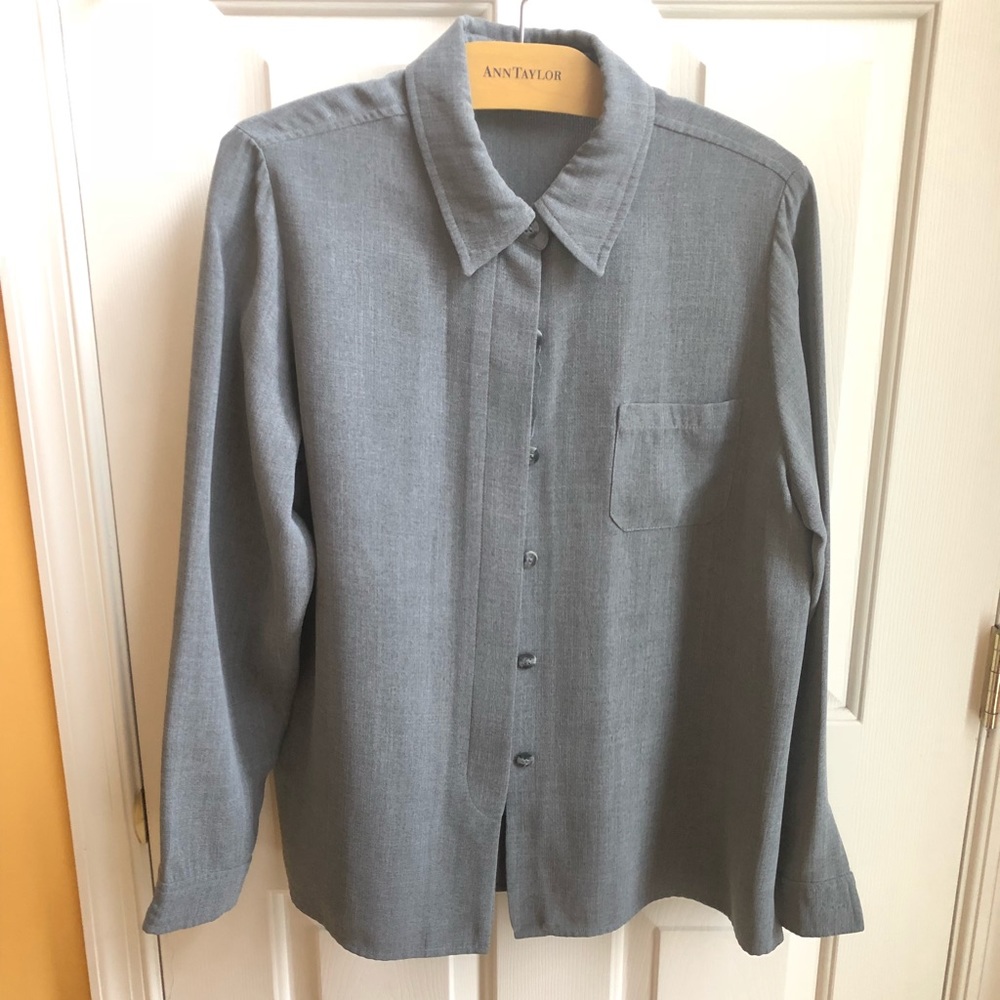 NY & Company Grey long sleeve button down shirt